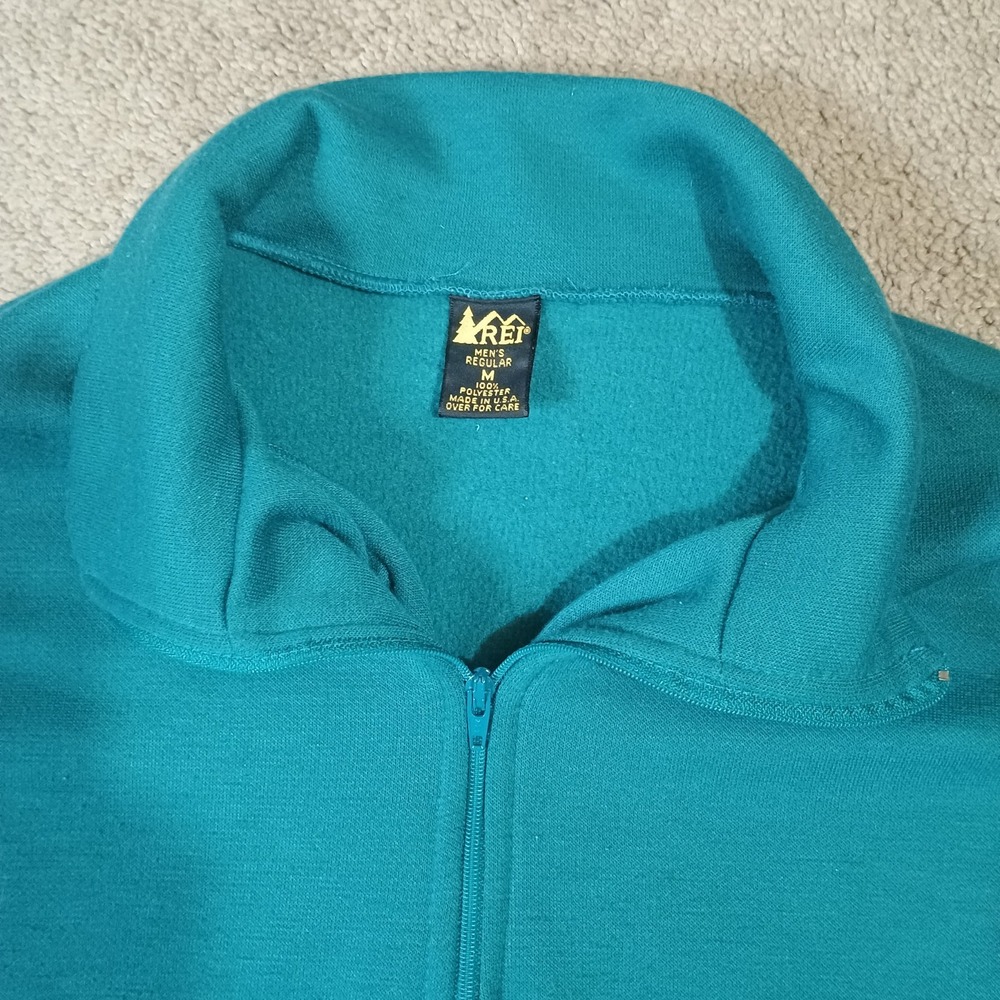 REI Quarter Zip Fleece Pullover Mens M Teal Blue Vintage Gorpcore Outdoor